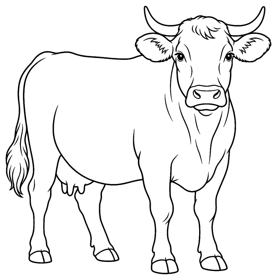 Coloriage de Glan rind : dessin au trait noir à colorier
