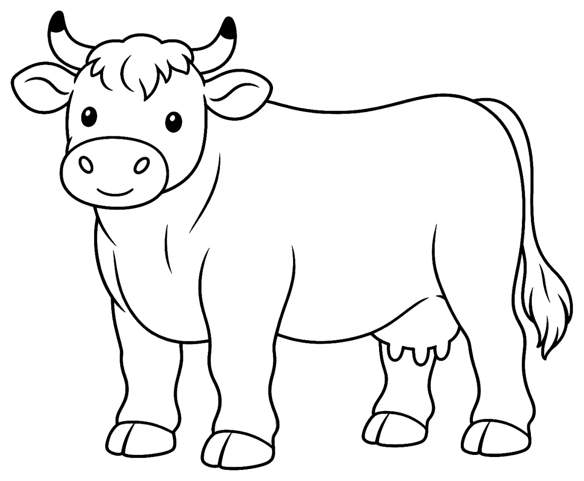 Coloriage de Harzer rotvieh : dessin au trait noir à colorier