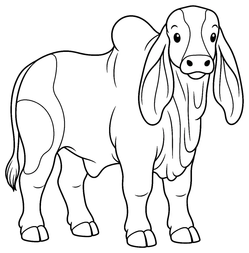 Coloriage de Indubrasil : dessin au trait noir à colorier