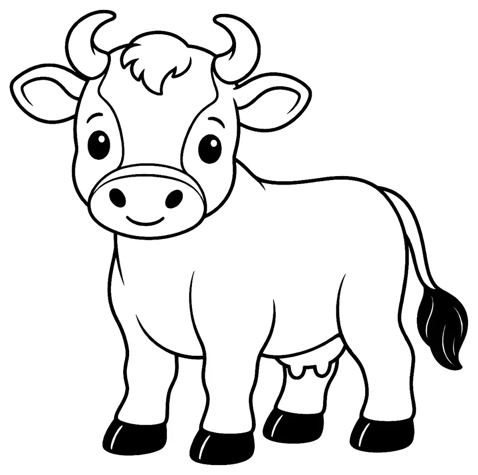 Coloriage de Jersiaise : dessin au trait noir à colorier