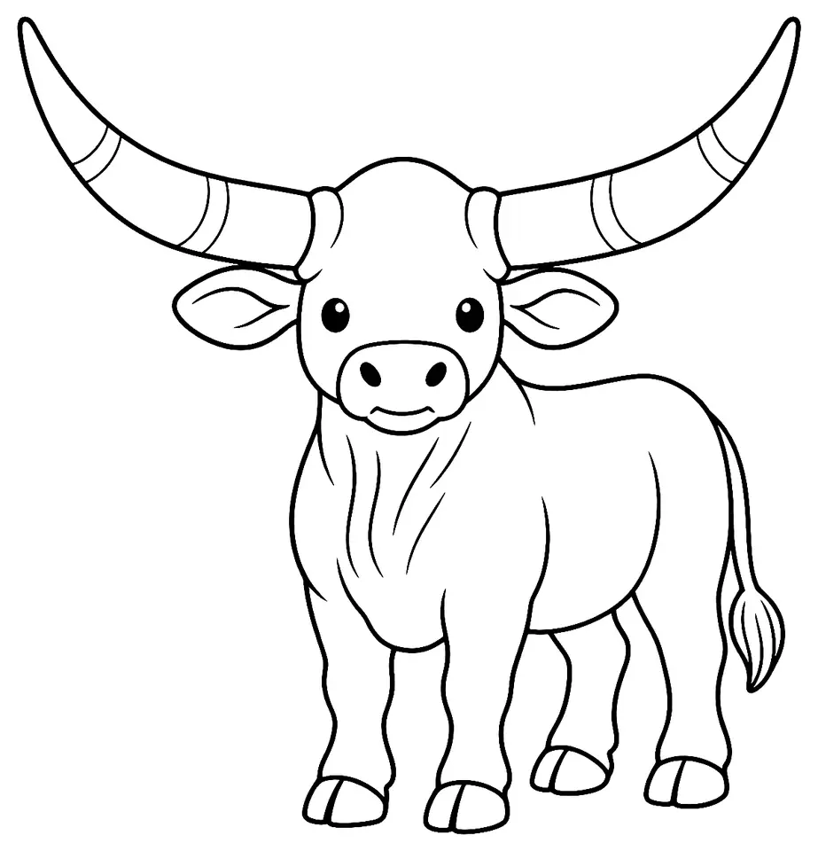 Coloriage de Kouri : dessin au trait noir à colorier