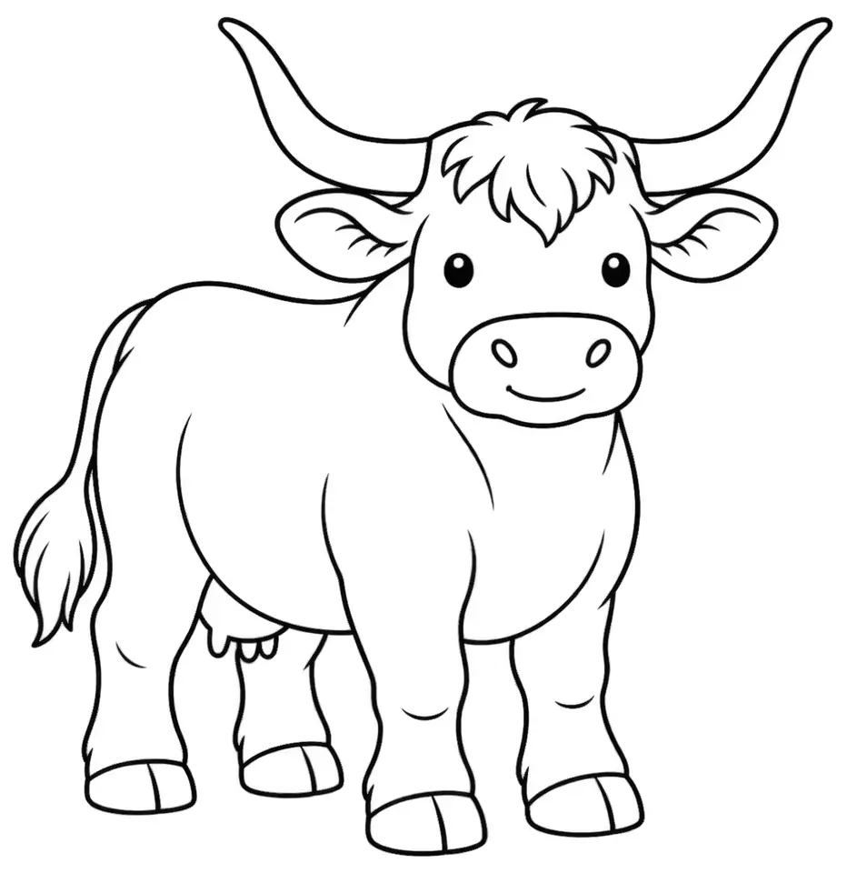 Coloriage de Lourdaise (vache) : dessin au trait noir à colorier