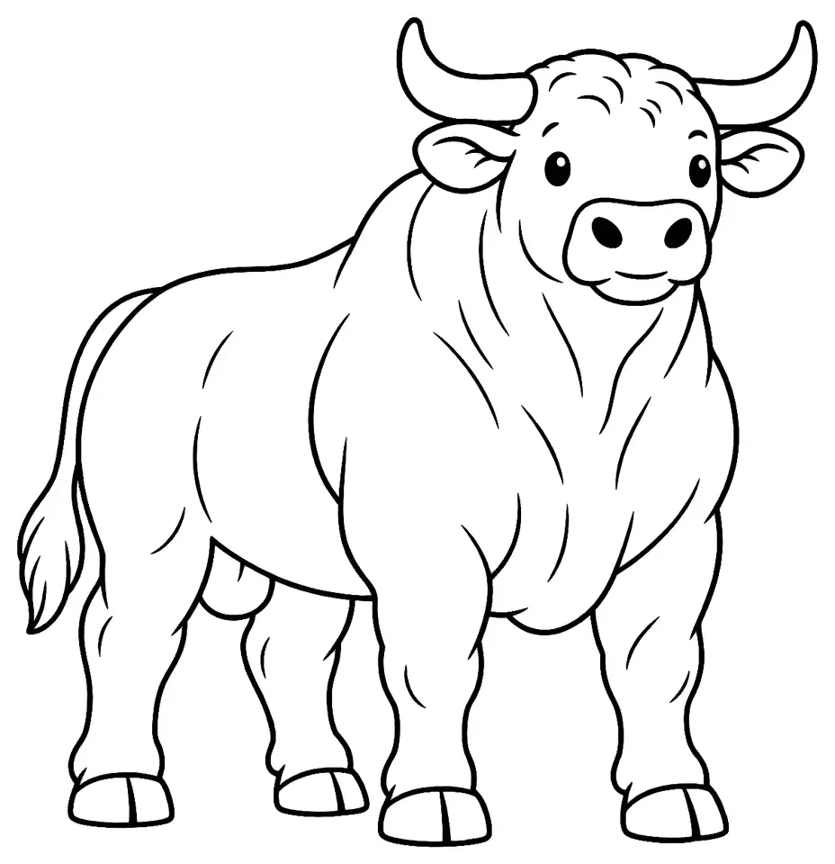 Coloriage de Marchigiana : dessin au trait noir à colorier