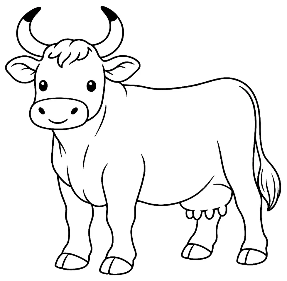 Coloriage de Milking devon : dessin au trait noir à colorier
