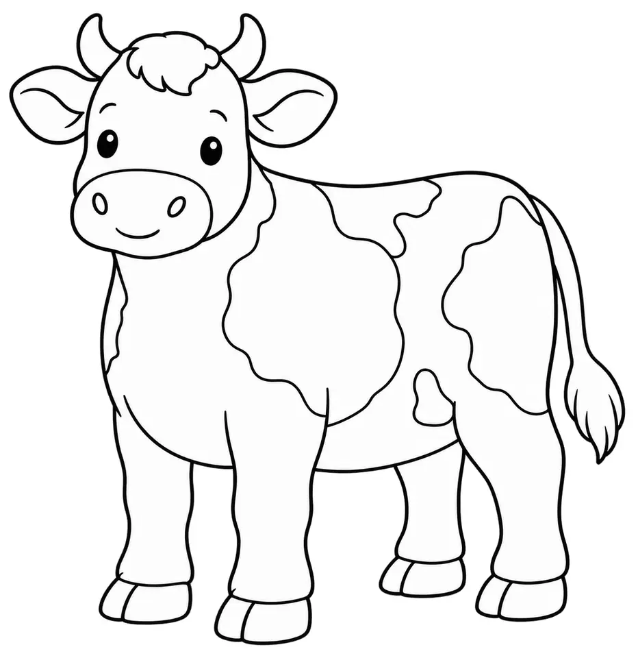 Coloriage de Montbéliarde : dessin au trait noir à colorier