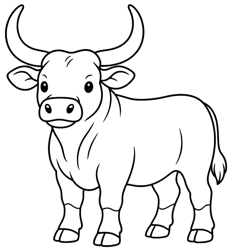 Coloriage de Ndama : dessin au trait noir à colorier