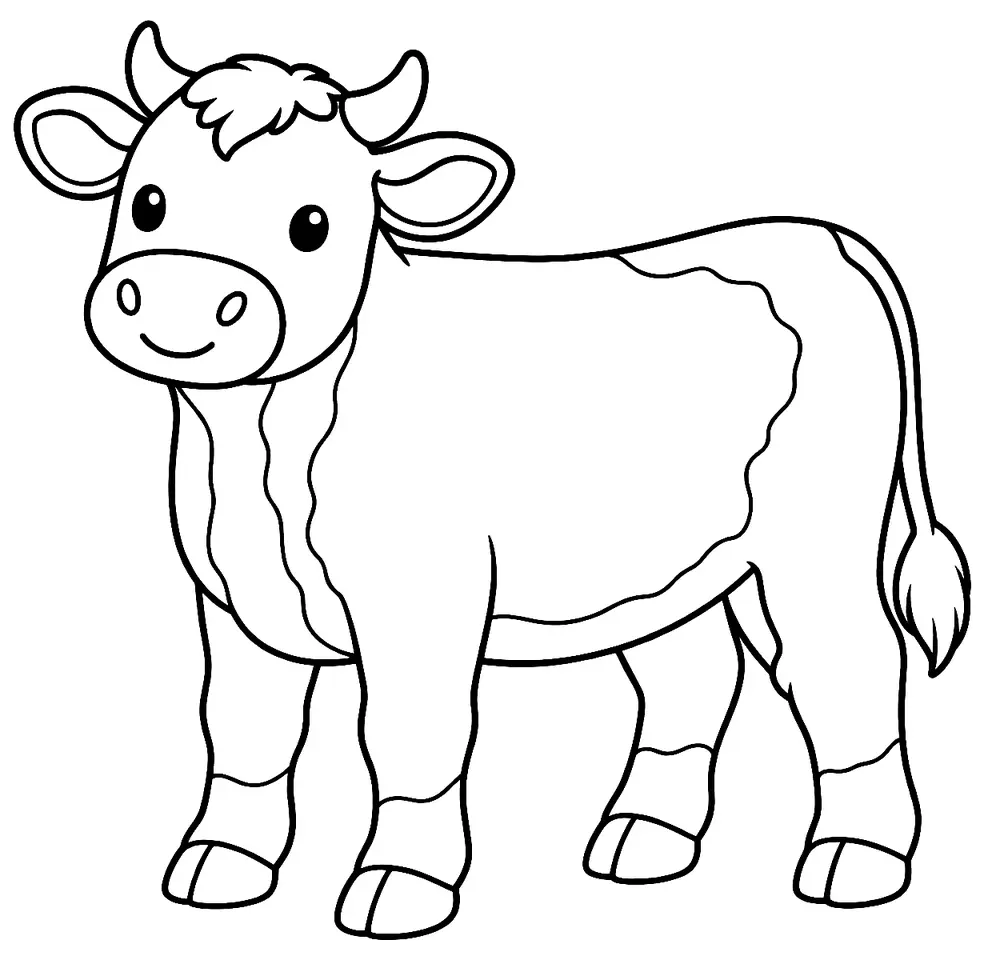 Coloriage de Pinzgauer : dessin au trait noir à colorier