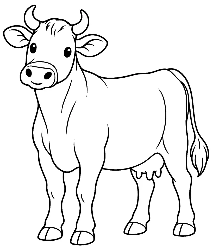 Coloriage de Pisana : dessin au trait noir à colorier