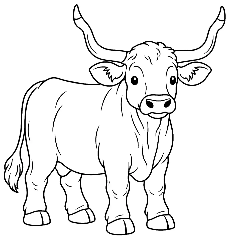 Coloriage de Podolica : dessin au trait noir à colorier