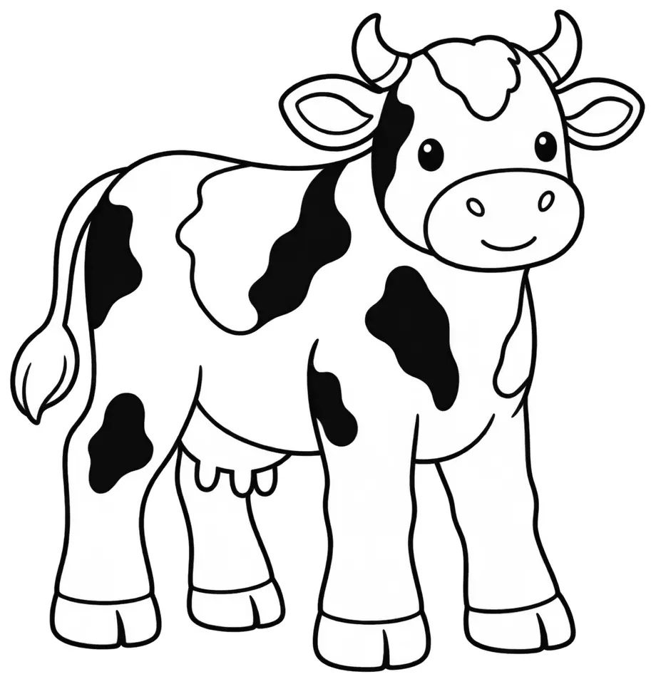 Coloriage de Prim’Holstein : dessin au trait noir à colorier