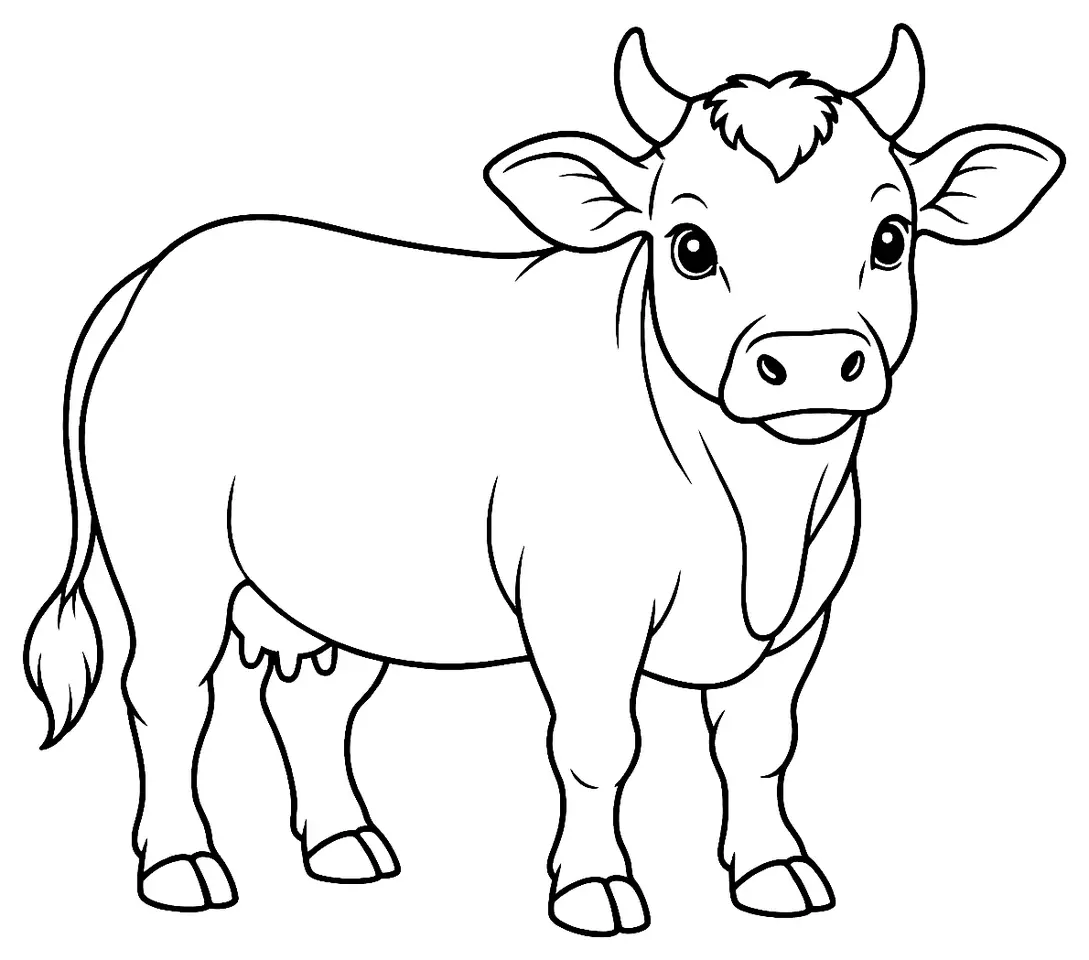 Coloriage de Punganur : dessin au trait noir à colorier