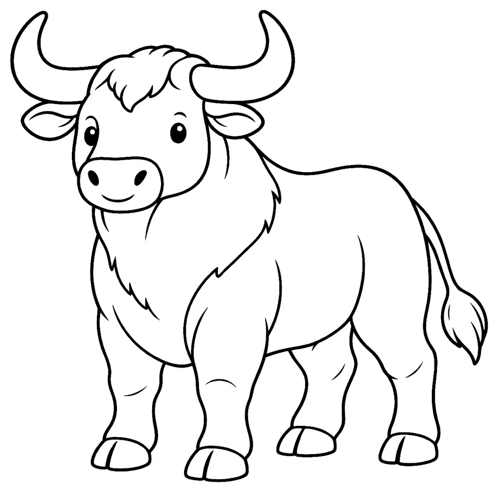 Coloriage de Ramo grande : dessin au trait noir à colorier