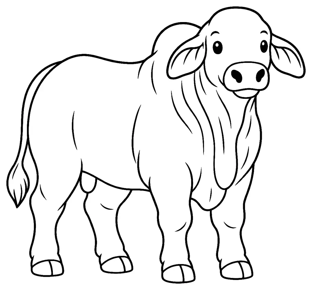 Coloriage de Romosinuano : dessin au trait noir à colorier