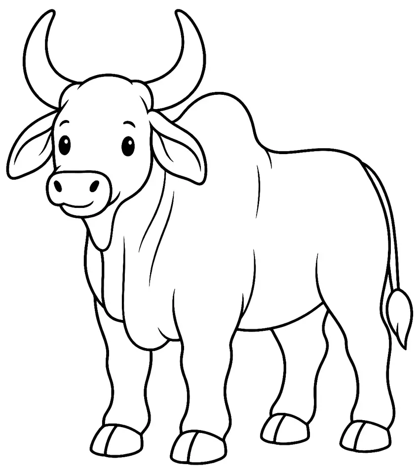 Coloriage de Sanga : dessin au trait noir à colorier