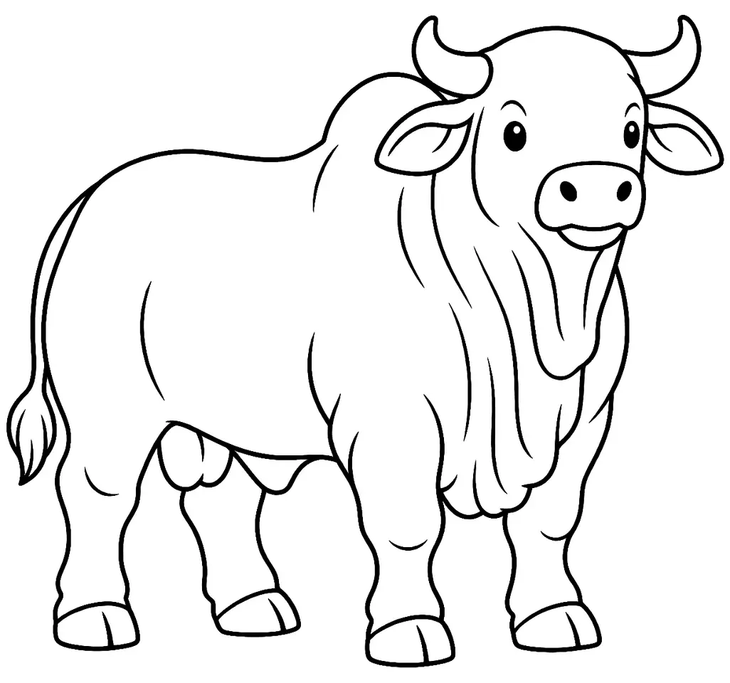 Coloriage de Santa Gertrudis : dessin au trait noir à colorier