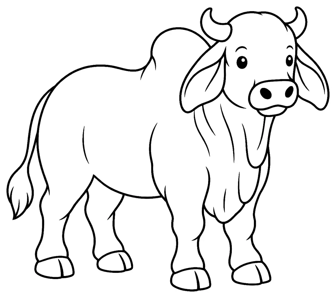 Coloriage de Sindhi rouge : dessin au trait noir à colorier