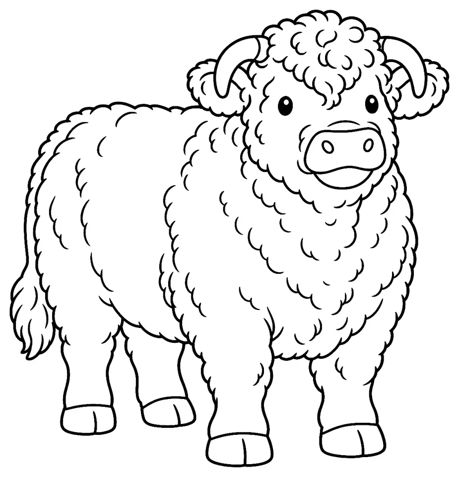 Coloriage de South Devon : dessin au trait noir à colorier