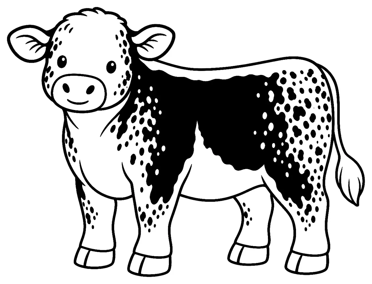 Coloriage de Speckle park : dessin au trait noir à colorier