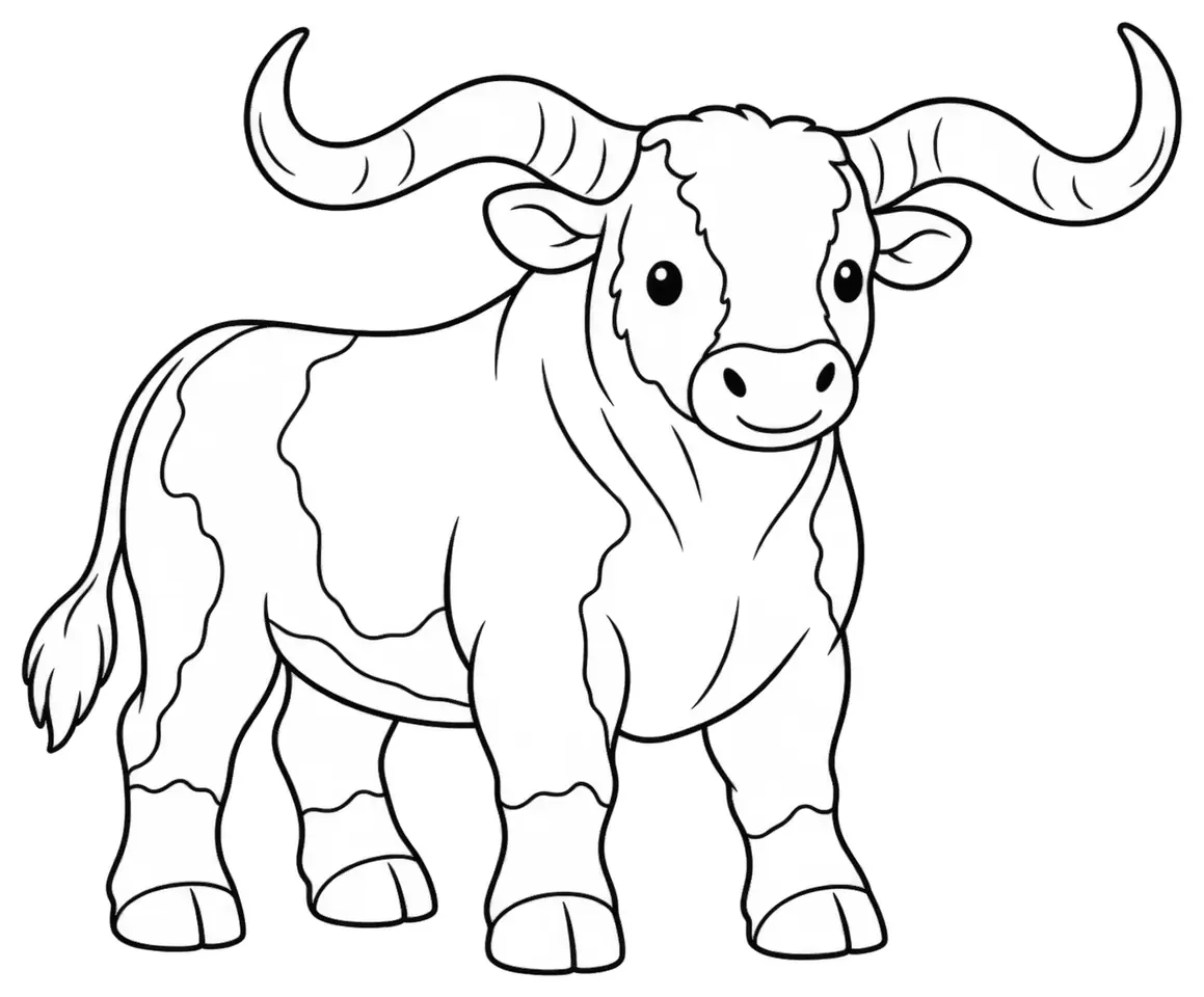 Coloriage de Tourache : dessin au trait noir à colorier