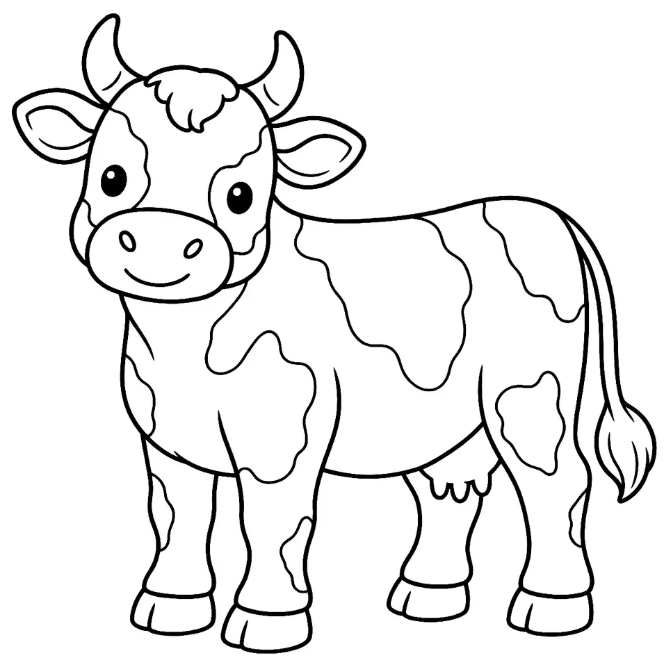 Coloriage de Vache de Floride : dessin au trait noir à colorier