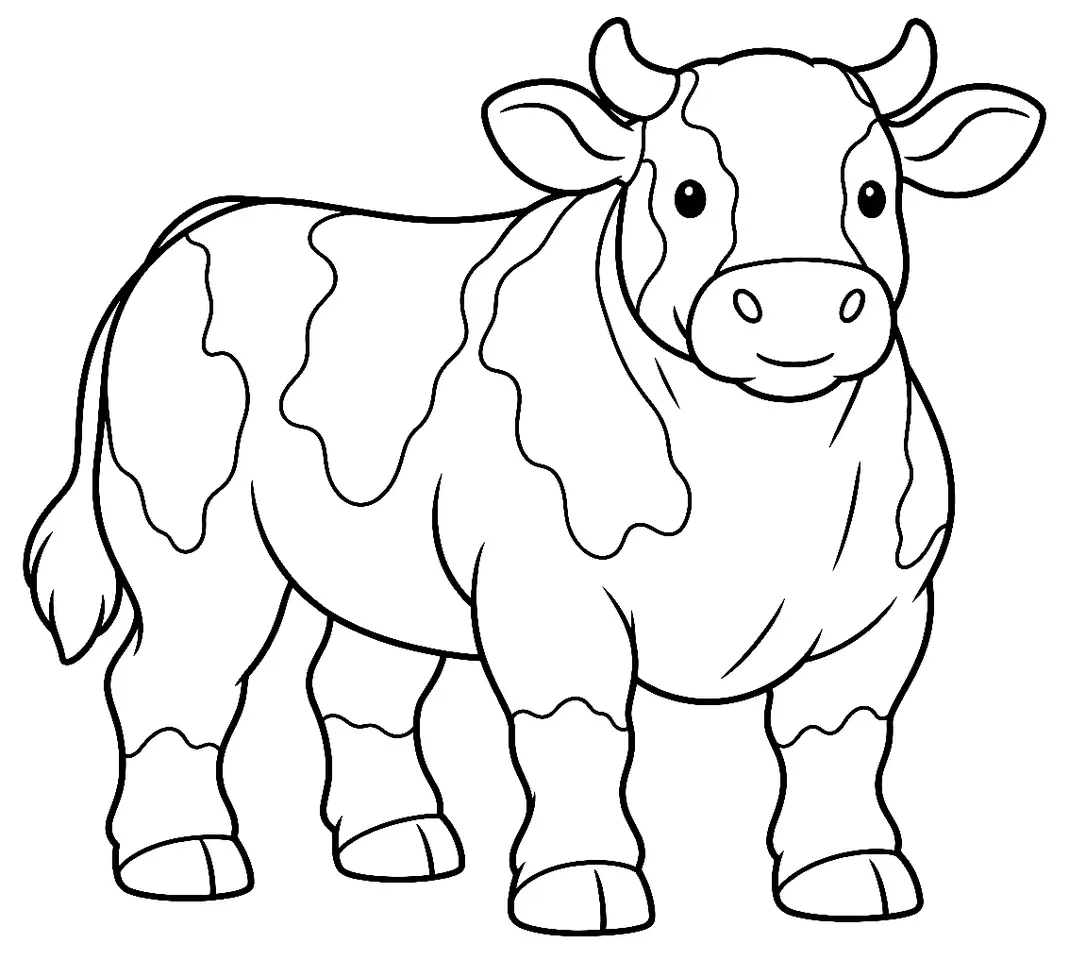 Coloriage de Valdostaine pie rouge : dessin au trait noir à colorier