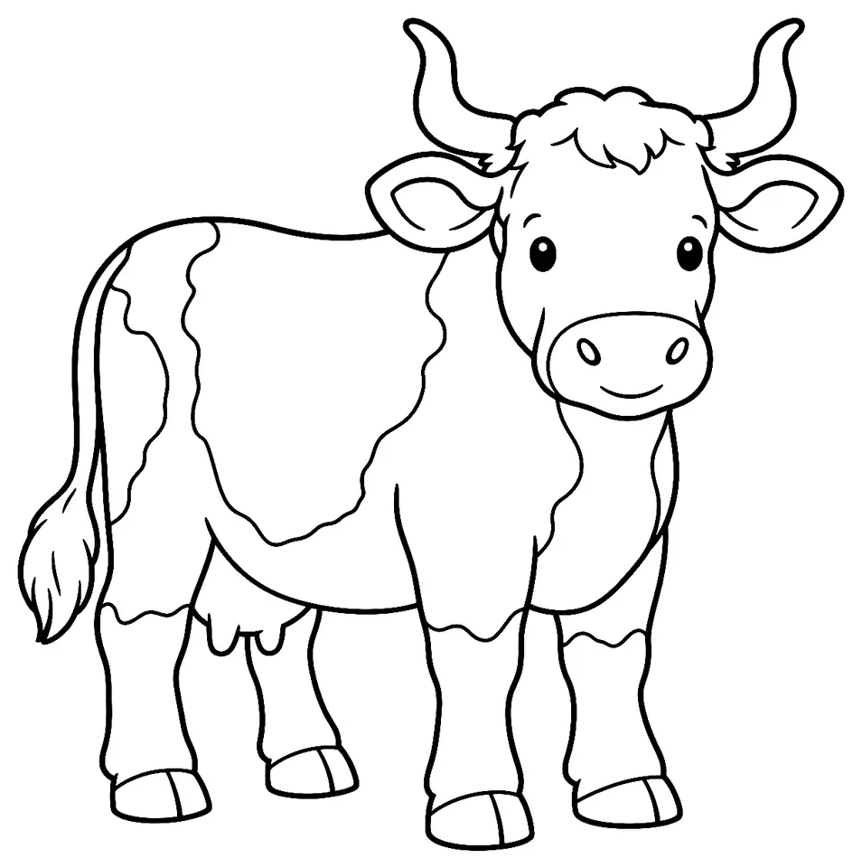 Coloriage de Vorderwälder : dessin au trait noir à colorier