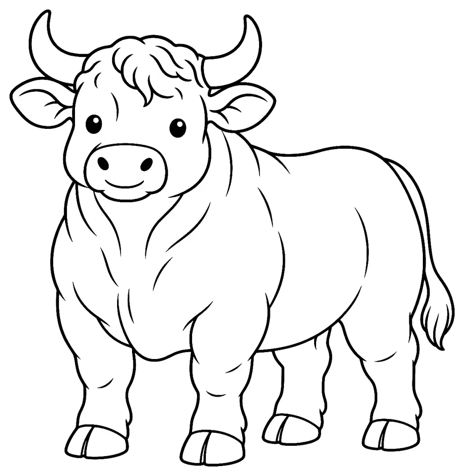 Coloriage de Wagyu : dessin au trait noir à colorier