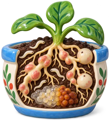 Nématode à galles, figurine en faïence de FermeVallée