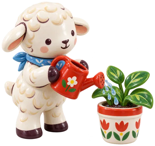 Arrosage, figurine en faïence de FermeVallée