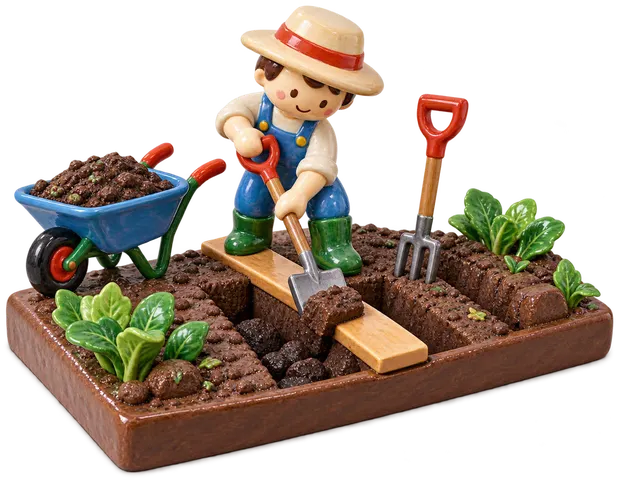 Bêchage, figurine en faïence de FermeVallée