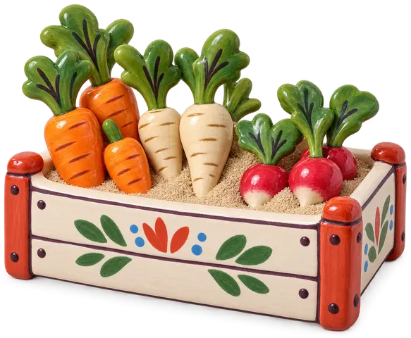 Conservation des fruits et légumes, figurine en faïence de FermeVallée