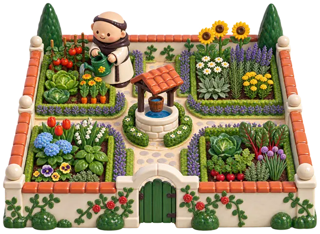 Jardin de curé, figurine en faïence de FermeVallée