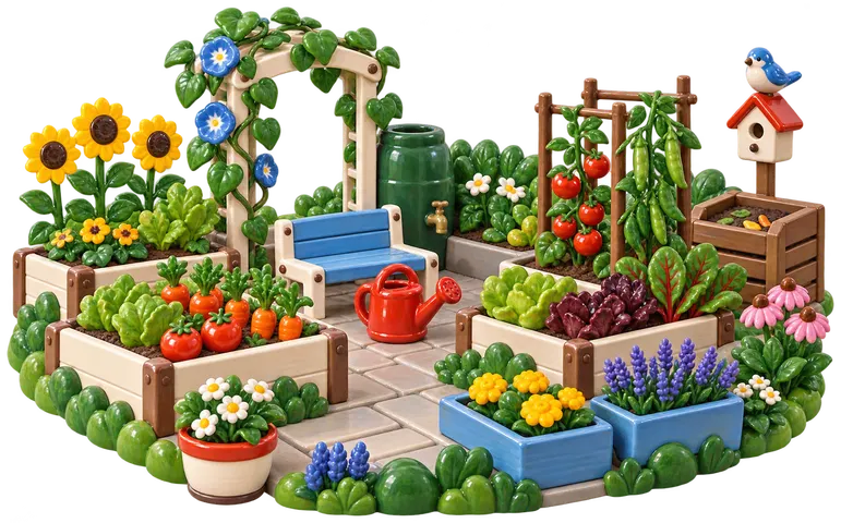 Jardin partagé, figurine en faïence de FermeVallée