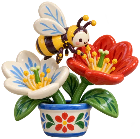 Pollinisation, figurine en faïence de FermeVallée