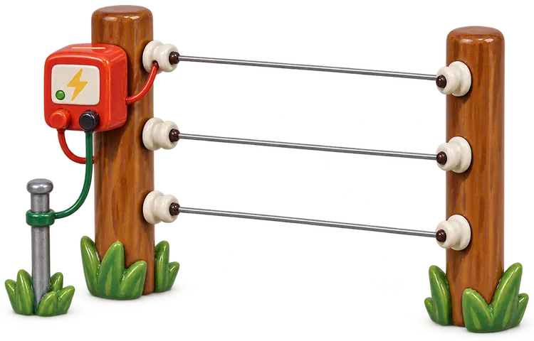 Clôture électrique, figurine en faïence de FermeVallée
