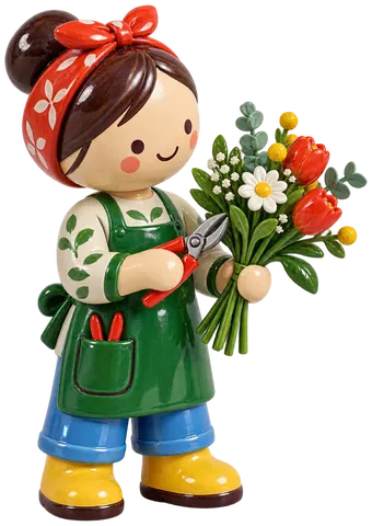 Fleuriste, figurine en faïence de FermeVallée