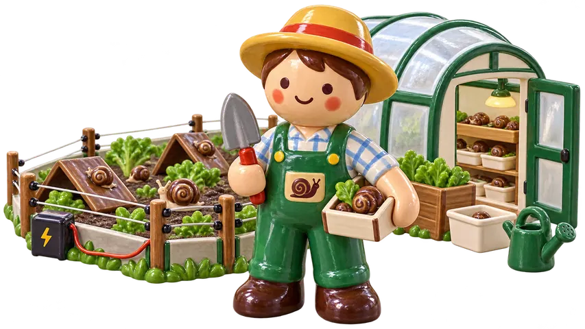 Héliciculteur, figurine en faïence de FermeVallée