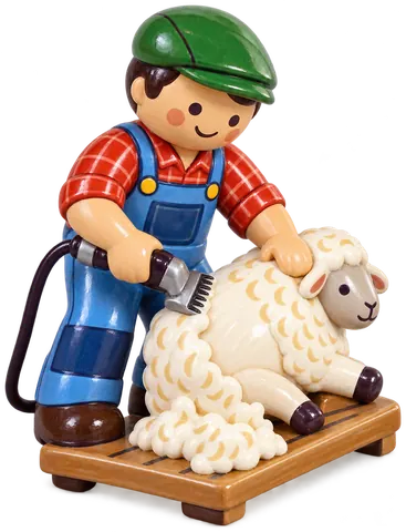 Tondeur de moutons, figurine en faïence de FermeVallée