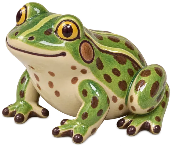 Grenouille verte, figurine en faïence de FermeVallée