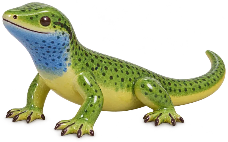 Lézard à deux raies, figurine en faïence de FermeVallée