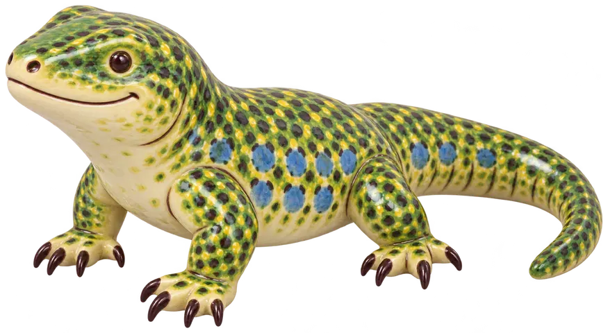 Lézard ocellé, figurine en faïence de FermeVallée