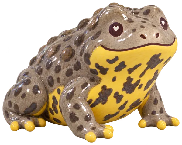 Sonneur à ventre jaune, figurine en faïence de FermeVallée