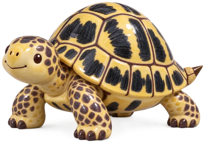 Tortue d’Hermann, figurine en faïence de FermeVallée