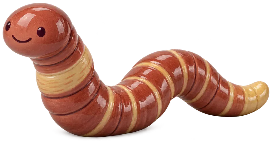 Ver de compost, figurine en faïence de FermeVallée