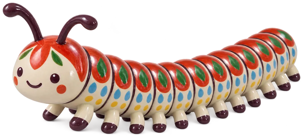 Mille-pattes, figurine en faïence de FermeVallée