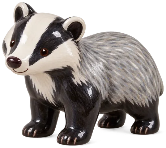 Blaireau européen, figurine en faïence de FermeVallée