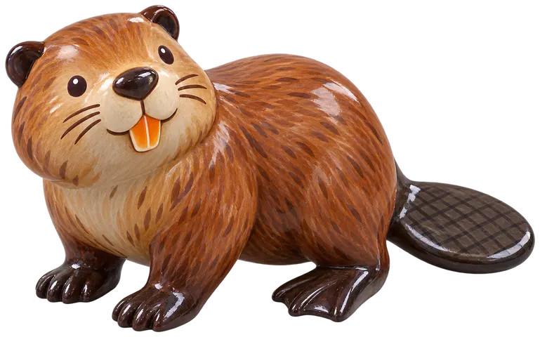 Castor d’Europe, figurine en faïence de FermeVallée