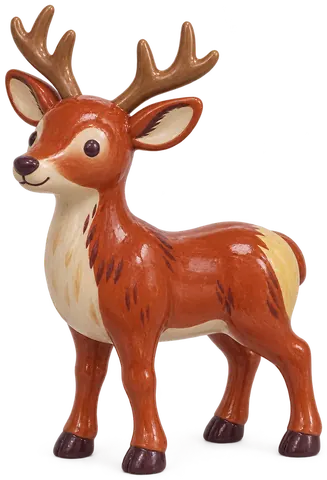 Cerf élaphe, figurine en faïence de FermeVallée