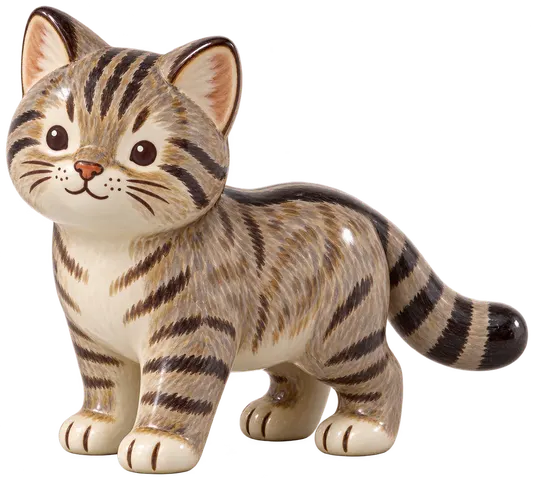 Chat forestier, figurine en faïence de FermeVallée