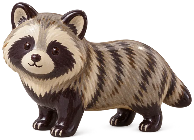 Chien viverrin, figurine en faïence de FermeVallée